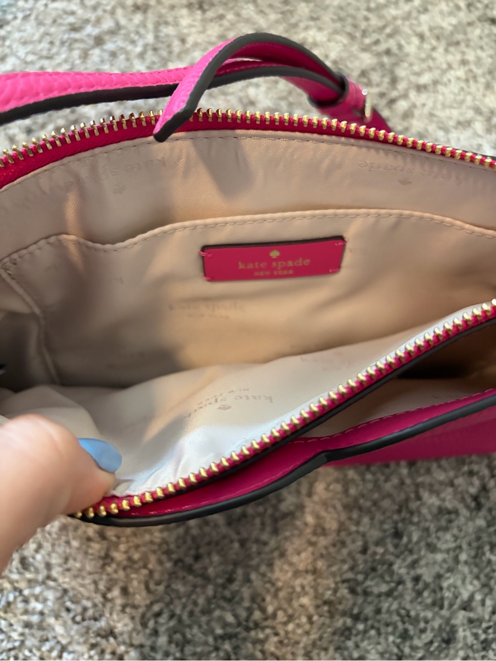 Kate Spade Hot Pink Pebbled Leather Satchel - Picture 5 of 6